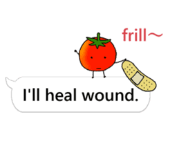 Mini tomato on the balloon (English). sticker #10979569