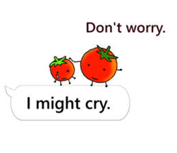 Mini tomato on the balloon (English). sticker #10979570