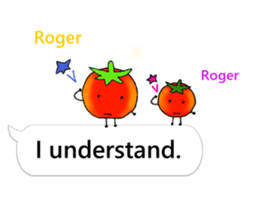 Mini tomato on the balloon (English). sticker #10979574