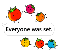 Mini tomato on the balloon (English). sticker #10979575