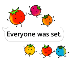 Mini tomato on the balloon (English). sticker #10979575