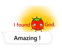 Mini tomato on the balloon (English). sticker #10979578