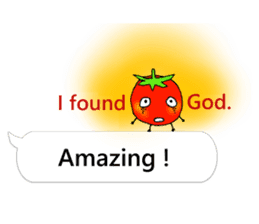 Mini tomato on the balloon (English). sticker #10979578