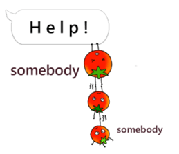 Mini tomato on the balloon (English). sticker #10979579