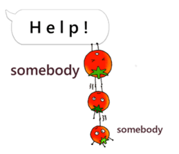 Mini tomato on the balloon (English). sticker #10979579