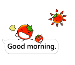 Mini tomato on the balloon (English). sticker #10979580