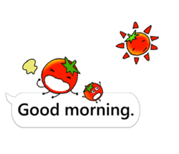 Mini tomato on the balloon (English). sticker #10979580