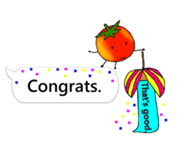 Mini tomato on the balloon (English). sticker #10979582