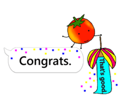 Mini tomato on the balloon (English). sticker #10979582