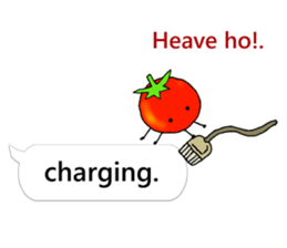 Mini tomato on the balloon (English). sticker #10979585