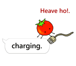 Mini tomato on the balloon (English). sticker #10979585