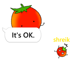 Mini tomato on the balloon (English). sticker #10979588