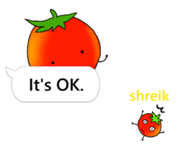 Mini tomato on the balloon (English). sticker #10979588