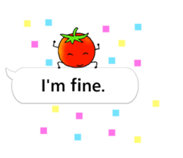 Mini tomato on the balloon (English). sticker #10979590