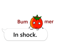 Mini tomato on the balloon (English). sticker #10979600