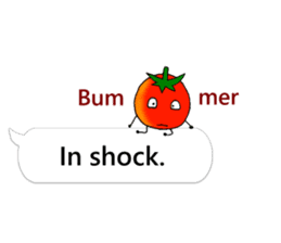 Mini tomato on the balloon (English). sticker #10979600