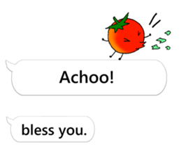 Mini tomato on the balloon (English). sticker #10979605