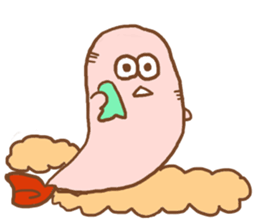 A fried prawn and a bear and sheep sticker #10980814