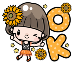 Cute girl with bobbed hair 3 sticker #10980984