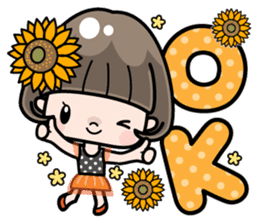 Cute girl with bobbed hair 3 sticker #10980984