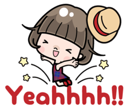 Cute girl with bobbed hair 3 sticker #10980985