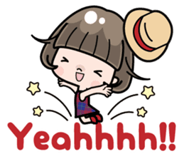 Cute girl with bobbed hair 3 sticker #10980985