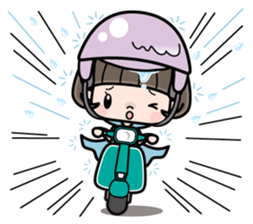 Cute girl with bobbed hair 3 sticker #10980991