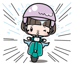 Cute girl with bobbed hair 3 sticker #10980991