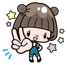 Cute girl with bobbed hair 3 sticker #10980999