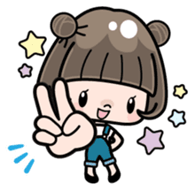 Cute girl with bobbed hair 3 sticker #10980999