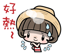 Cute girl with bobbed hair 3 sticker #10981000