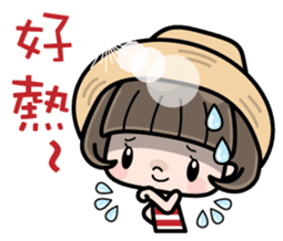 Cute girl with bobbed hair 3 sticker #10981000