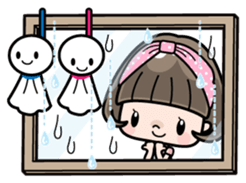 Cute girl with bobbed hair 3 sticker #10981005