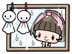 Cute girl with bobbed hair 3 sticker #10981005