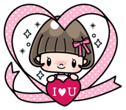 Cute girl with bobbed hair 3 sticker #10981023