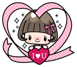 Cute girl with bobbed hair 3 sticker #10981023
