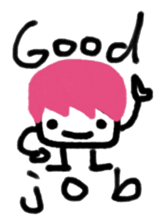 Afro-chan with friends sticker #10982491