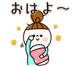 Available plump character girl sticker #10987881