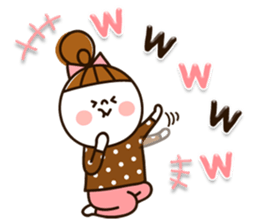 Available plump character girl sticker #10987883