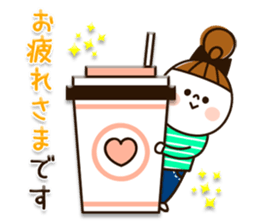 Available plump character girl sticker #10987888