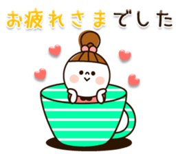 Available plump character girl sticker #10987889