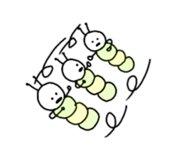 Pastel color green caterpillar2 sticker #10988430