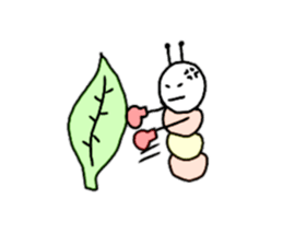 Pastel color green caterpillar2 sticker #10988432