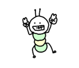 Pastel color green caterpillar2 sticker #10988445