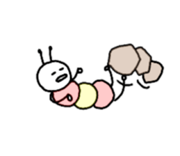 Pastel color green caterpillar2 sticker #10988446