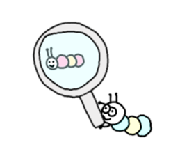 Pastel color green caterpillar2 sticker #10988454