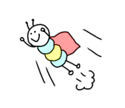 Pastel color green caterpillar2 sticker #10988459