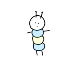Pastel color green caterpillar2 sticker #10988461