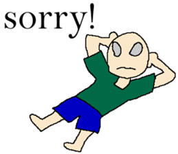 strange read man for just sorry-English sticker #10989943