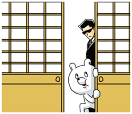 Upturned eyes's transporter bear 01 sticker #10992666